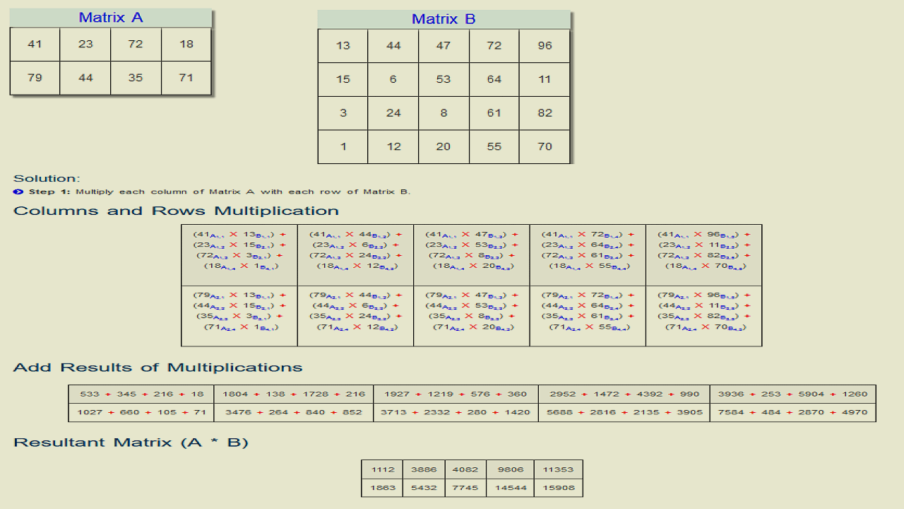 Step by step matrix multiplication calculator